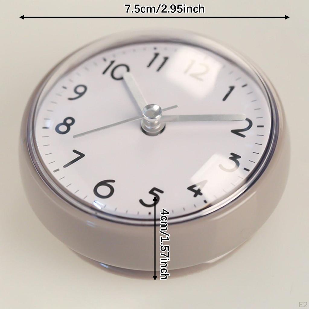 -resistant Wall Clock with Strong Suction Cup, Compact And Silent PP PVC for Interior