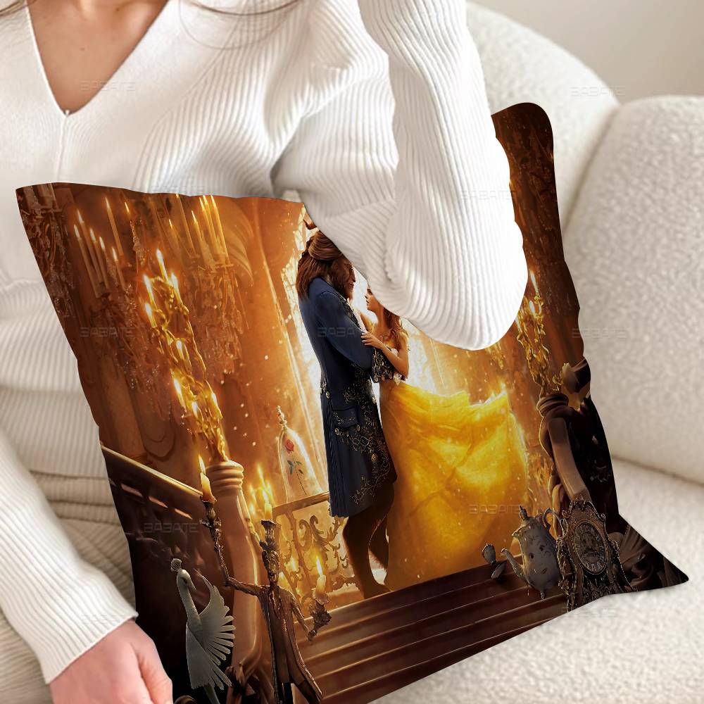 

Мультяшная Красавица и Чудовище Кленовый Дизайн Наволочка Счастливый Осенний Урожай декор Праздничный Декор Наволочка 12x12Inch