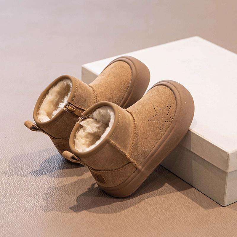 

Детские плюшевые зимние сапоги, детские толстые хлопковые сапоги, теплые большие хлопковые ботинки, модные легкие короткие ботинки 26 коричневый