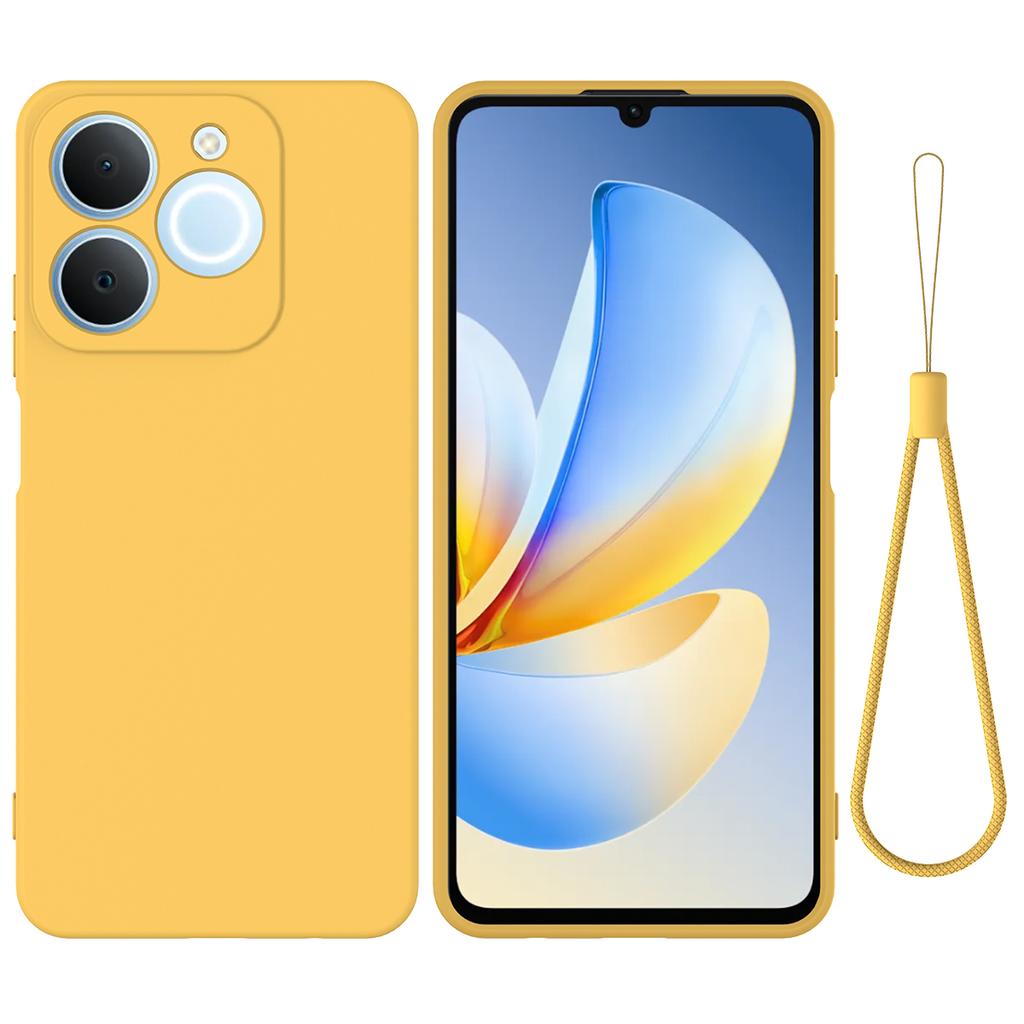 For Realme Narzo 80 Lite 4G/Realme Note 70 4G/Realme Note 70T 4G/Realme C71 4G (India) Liquid Silicone Case Phone Back Cover with Hand Strap
