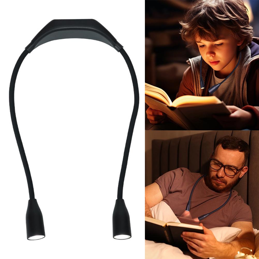 LED Neck Reading Light Bendable Arms Book Light Flexible Reading Lamp Flashlight Perfect for Reading Knitting Camping Repairing