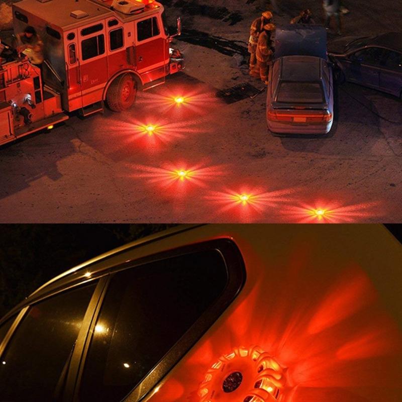 Car Emergencies Beacon Lights with 9 Blinking Pattern Roadside Assistance LED Flares Auto Safety Flashing Lights