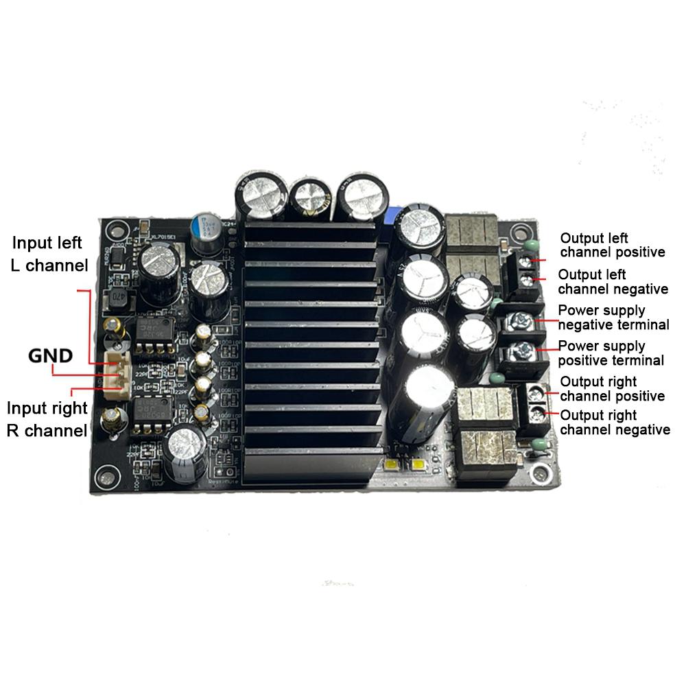 Module de carte amplificateur audio 600 W haute puissance 2.0 canaux avec interface d'entrée stéréo 3,5 mm