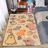Niedliche Capybara Muster Teppich Beiger Hintergrund Cartoon Stil Dekor Geeignet für die Verwendung als Anti-Rutsch für Wohnzimmer Schlafzimmer Sofas