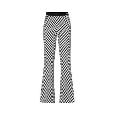 MO&Co. Damen Hose mit Schwarz-Weißem Karomuster und Hoher Taille, Bootcut