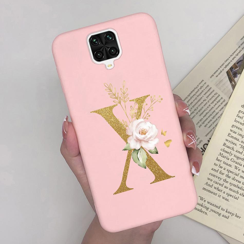 For Xiaomi Redmi Note 9 Pro Case Flowers Letters Silicone Soft TPU Back Cover For Xiomi Redmi Note9 Pro 6.67'' M2003J6B2G Case