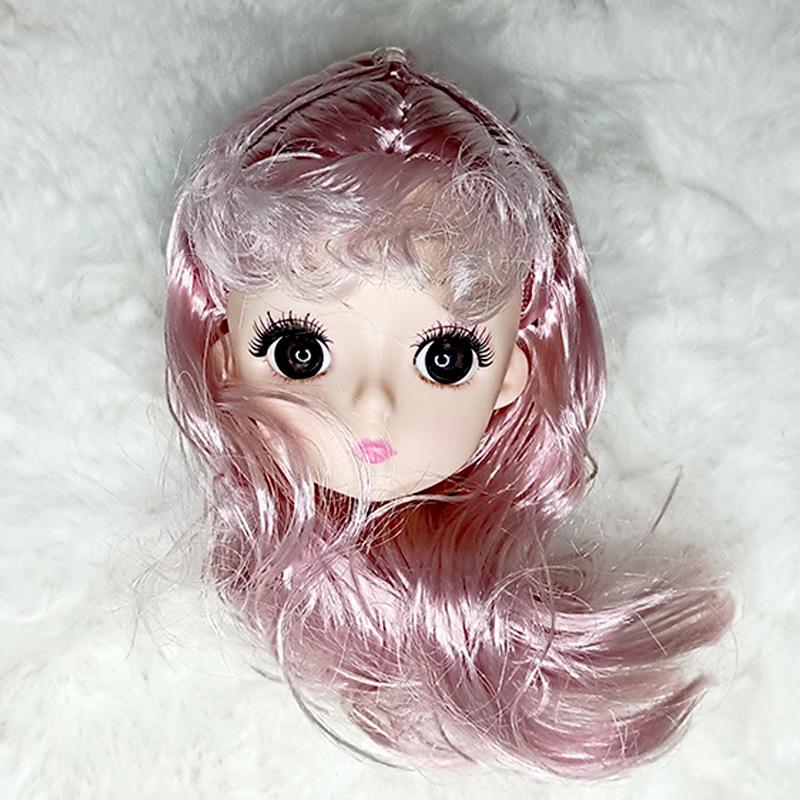 

Suitable For 30Cm 1/6 Doll Heads Exquisite Doll Head Accessories Pink Hair Girl Princess Play House Diy Dress Up Toy Gift