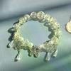 Bracciale con Perline e Ciondolo Farfalla in Cristallo Rosa Stile Coreano Ins per Donne Ragazze Dolce Catena di Perline Gioielli Regali