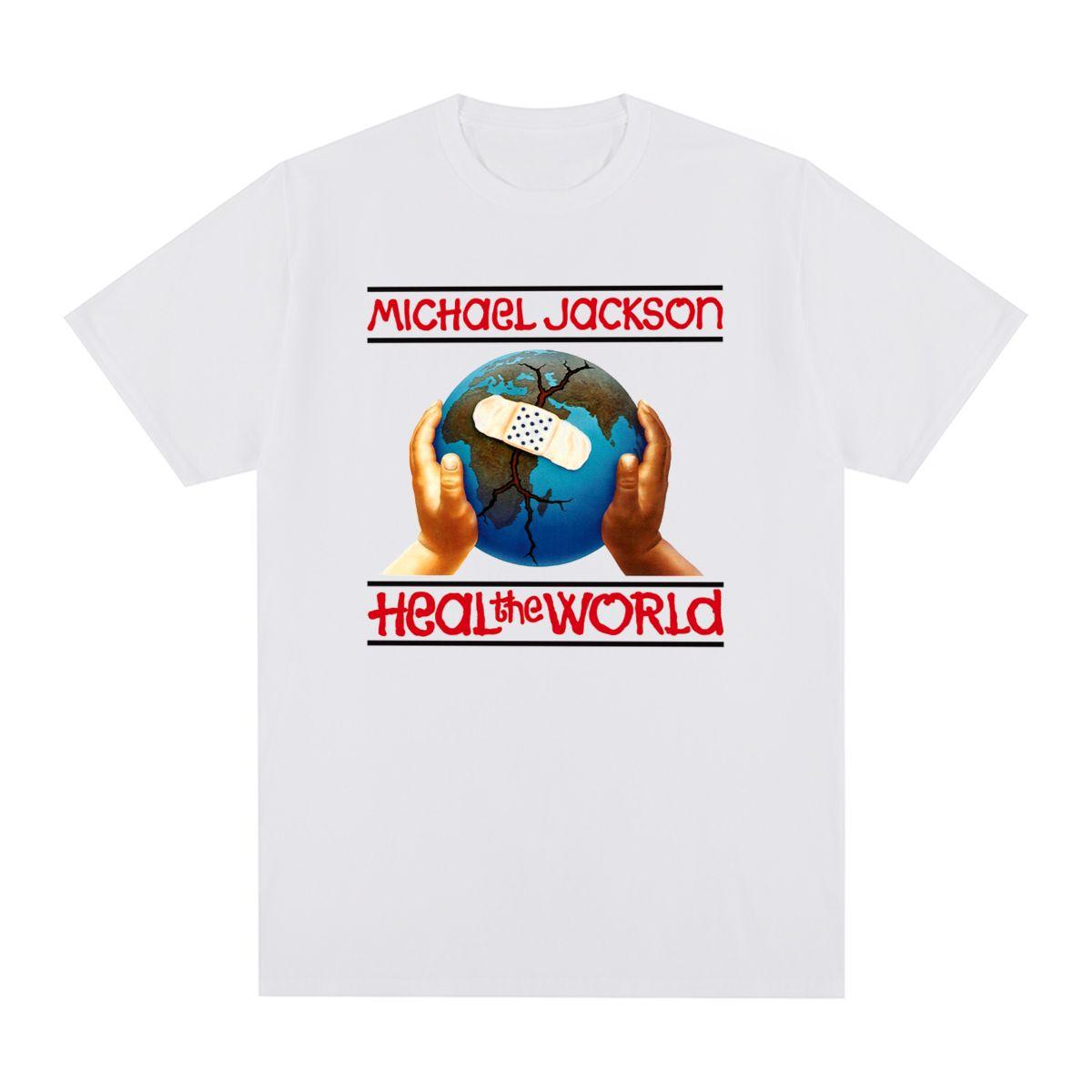 Майкл Джексон Heal The World 1997 Мировой тур Винтажная футболка Хлопок Мужская футболка Новая футболка Женские топы S