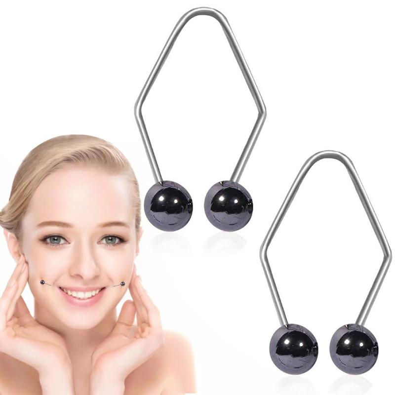 1 Pair Alloy Dimple Maker For Cheeks Pearl Facial Dimple Make Tool Training