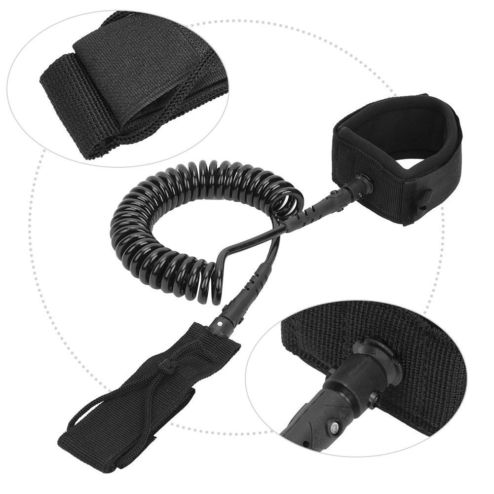 Black Elastic Water Sports Foot Rope Surfing Paddle Board Ankle Spring Traction Strap