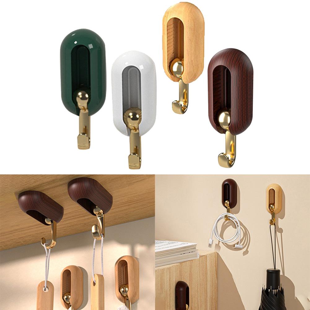 4PCS Self Adhesive 360° Rotating Wall Hook Strong Without Drilling Coat Bag Bathroom Door Kitchen Towel Hanger Hooks Home Storage