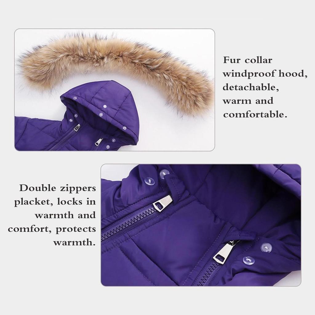 Winter Down Jacket Pants Set for Kids Toddler Boys and Girls – 90% White Duck Down, Waterproof, Windproof, Removable Hood, 1–6Y