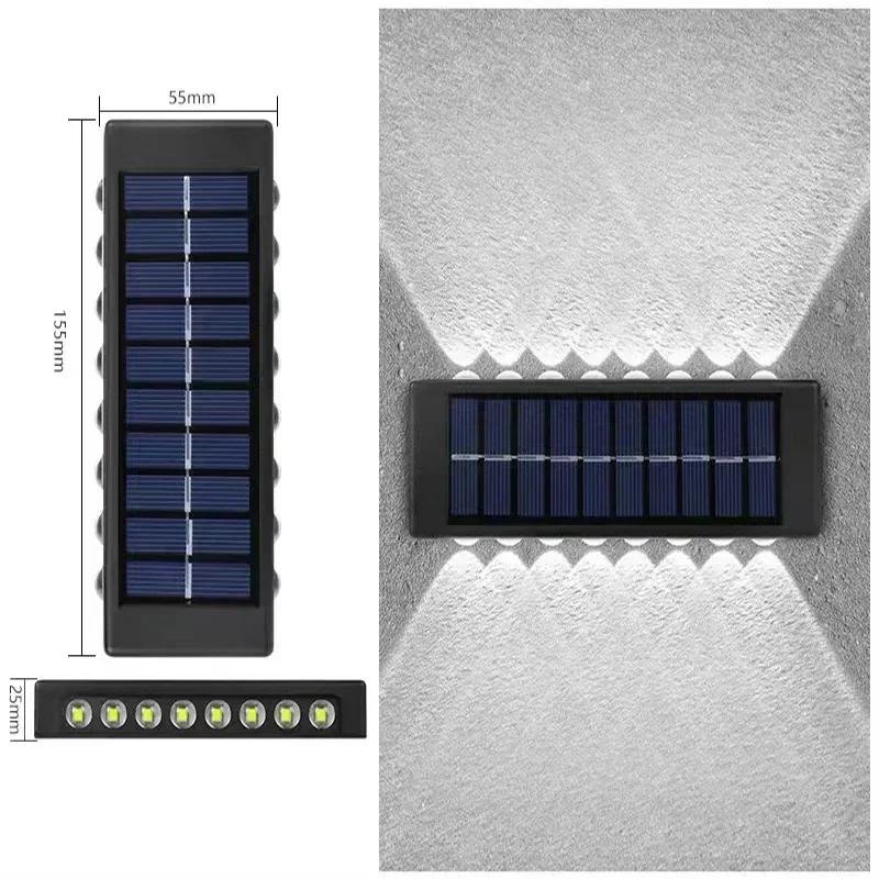 BMW Outdoor Lights Solar Powered, Convex Mirror Wall Light, IP65 Waterproof Up and Down Courtyards Gardens Stairs Corridors Walls