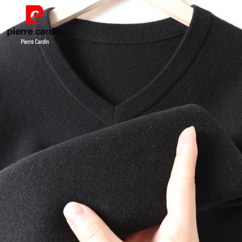 Pierre Cardin Men's Thickened V-Neck 100% Wool Sweater