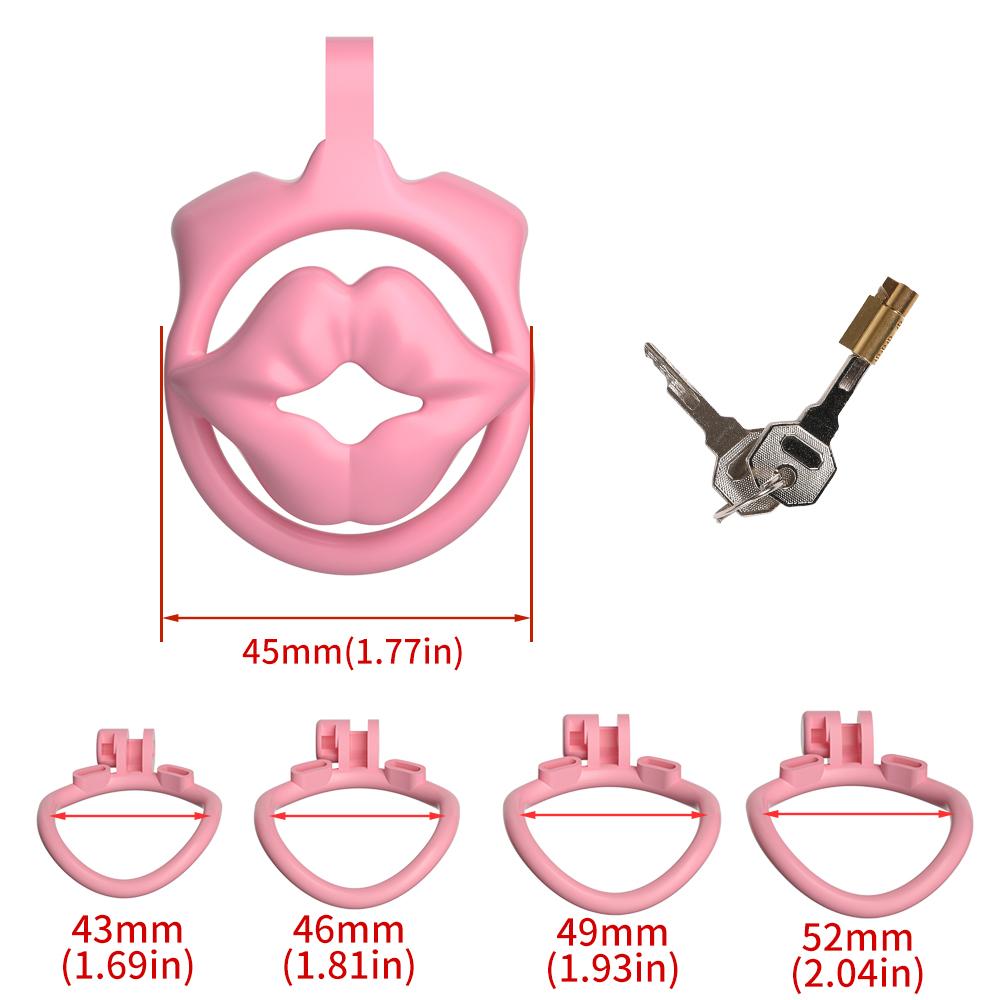Breathable Faux Lip Chastity Cage For Men ABS Flat Comfortable Design Removable Lock Anti Masturbation Device Invisible Wear