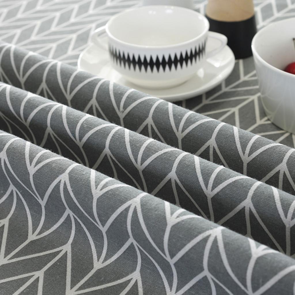 Styl Północnoeuropejski Mieszanka Terylenu i Bawełny Okrągły Obrus Wielokolorowy Trójkąt Biała Linia Szary