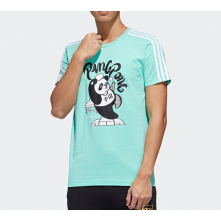 Adidas Neo T Shirts Men's Teal Crew Neck Moderate Straight Fit GK1553