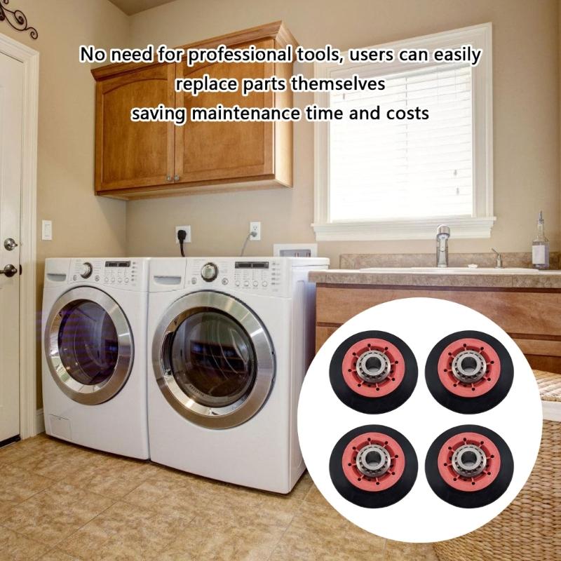Set of 4 Dryer Drum Rollers 8536974 Drying Machine Support Replacement Parts Accessories Dryer Components for Home