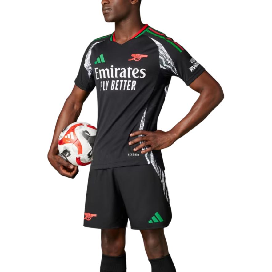 Adidas Arsenal 24/25 Away Authentic Jersey Comfortable Stylish Slim Fit V-Neck Short Sleeve Player Version Football Shirt Men Jersey Black IT6147