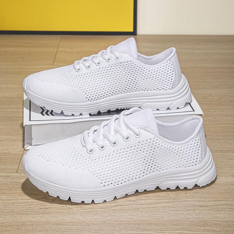 

2025 summer new black women s shoes versatile sports shoes women s lightweight travel and leisure mesh breathable running shoes 47 белый