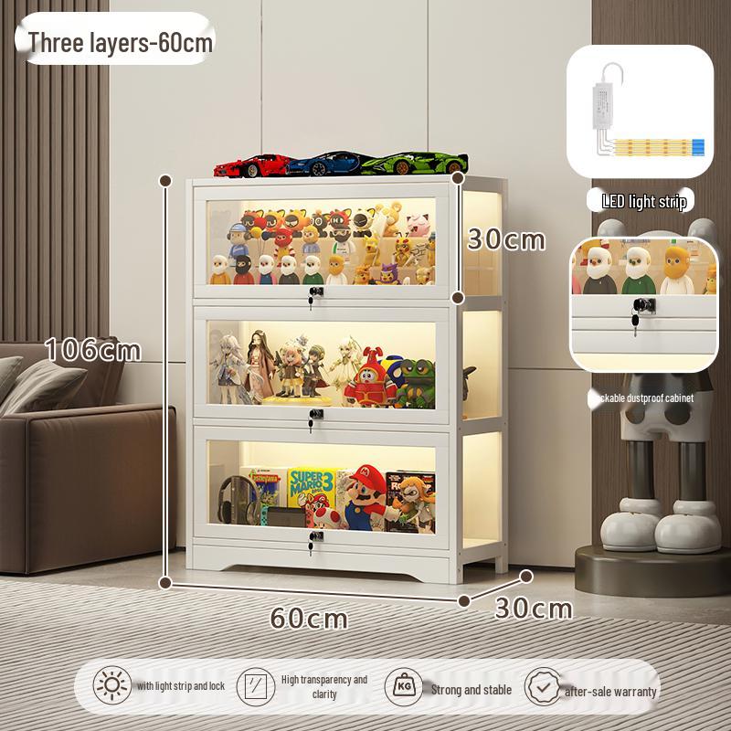 Acrylic Glass Display Cabinet with Lock for Toys and Prizes