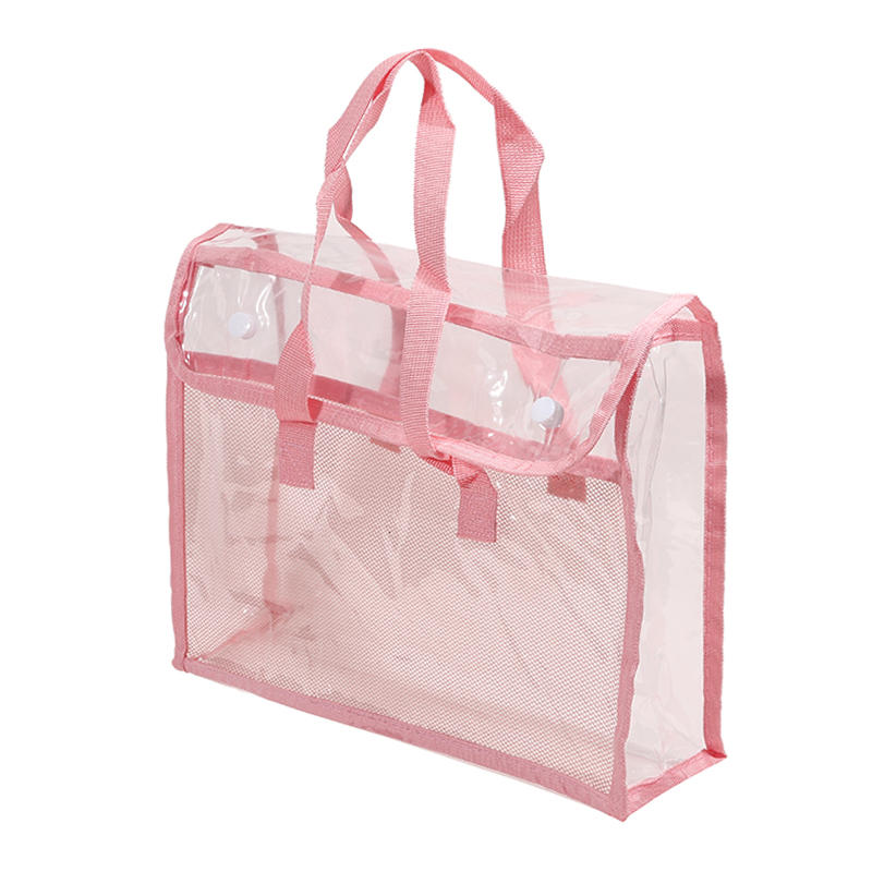 PVC Self Stick File Bag Large Capacity Waterproof Expandable Document Folder Transparent Handheld Portable Storage Organizer For Office School Home