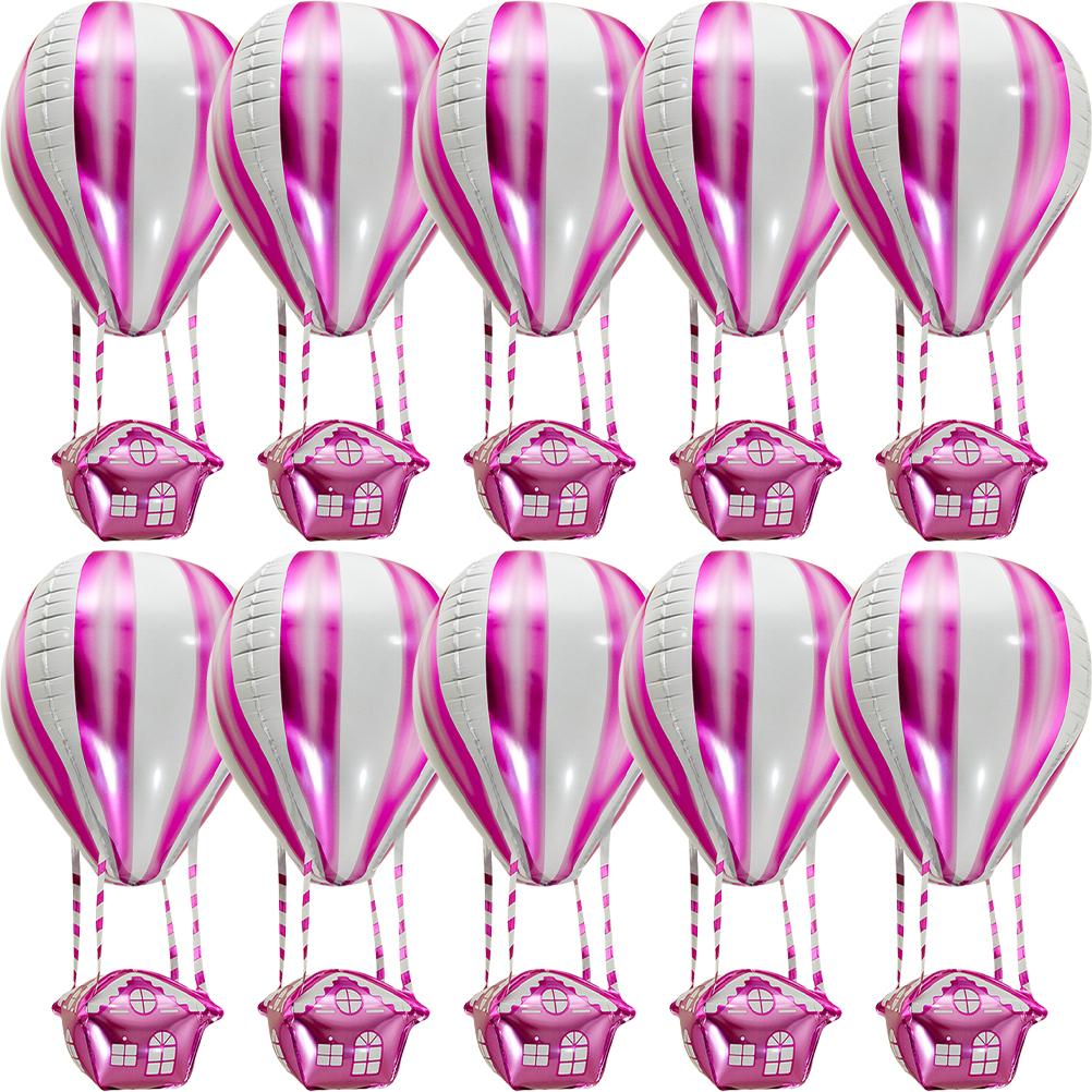 10 Stück Heißluftballon Aluminiumfolienballons Geburtstagsfeier Dekorationen Heliumfolienballon Hochzeitsveranstaltung Flugzeug-Thema