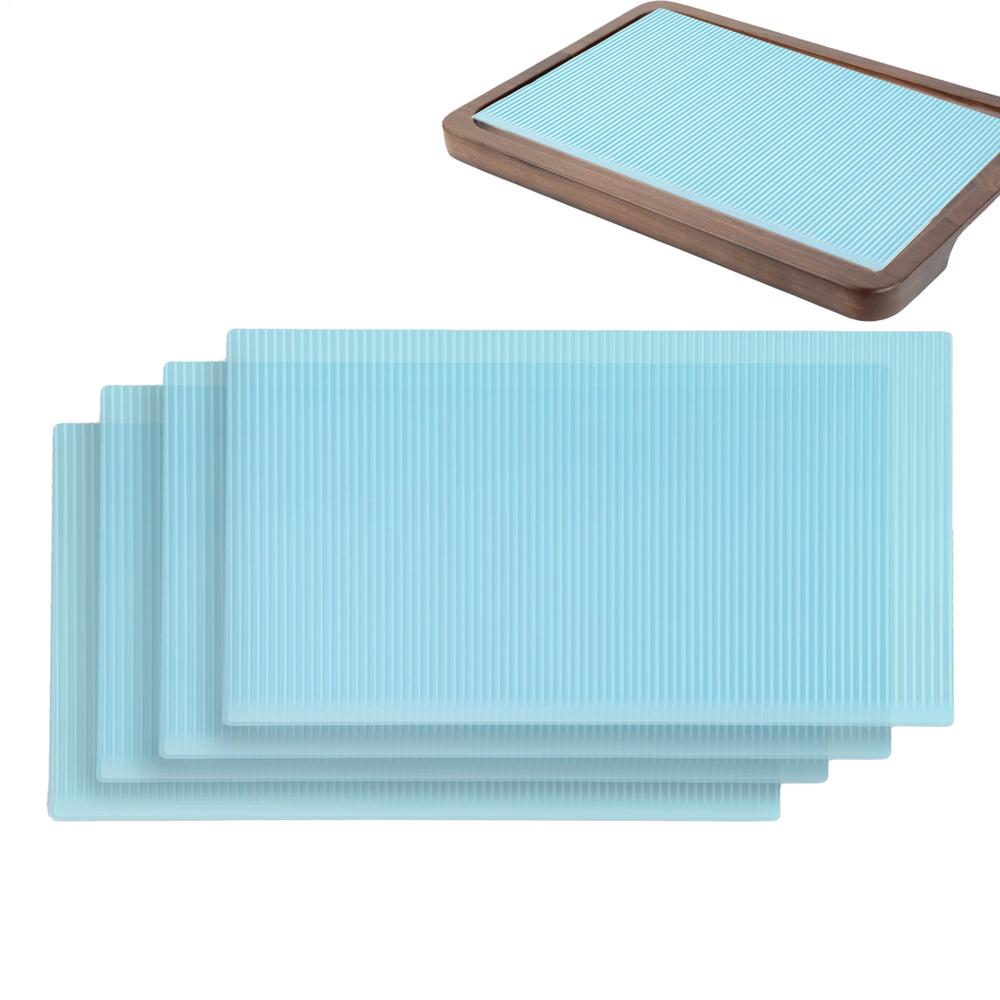 Fridge Liners 4 Pieces Non-Adhesive Refrigerator Liner Spillproof Fridge Mats for Kitchen Closet Home Apartment Drawer Cabinet