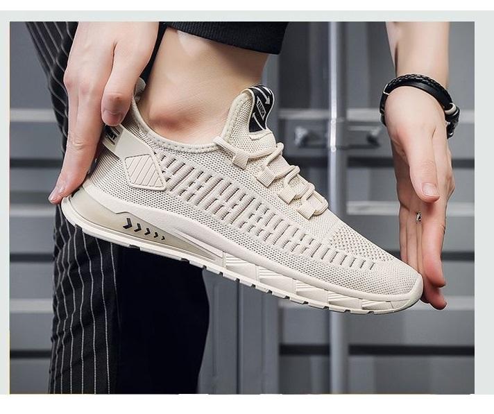 Flying Woven Men's Shoes Summer New Breathable Deodorant Mesh Shoes Men's Sneaker Korean-style All-match Casual Running Shoes