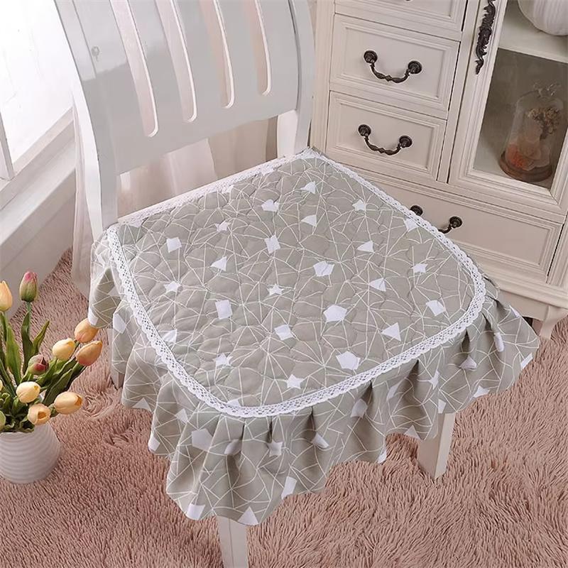Pastoral Style Dining Chair Cushion Restaurant Decor Chair Cushions Non-slip Seat Mat With Lace Home Chair Seat Cushions Soft