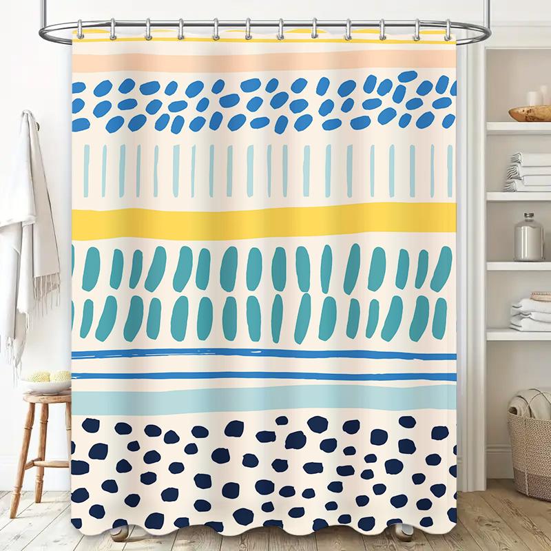 Modern Crystal Shower Curtain, Diamond Pattern Bath Decoration, White Waterfall Style Fabric Curtains for Bathroom Showers Size