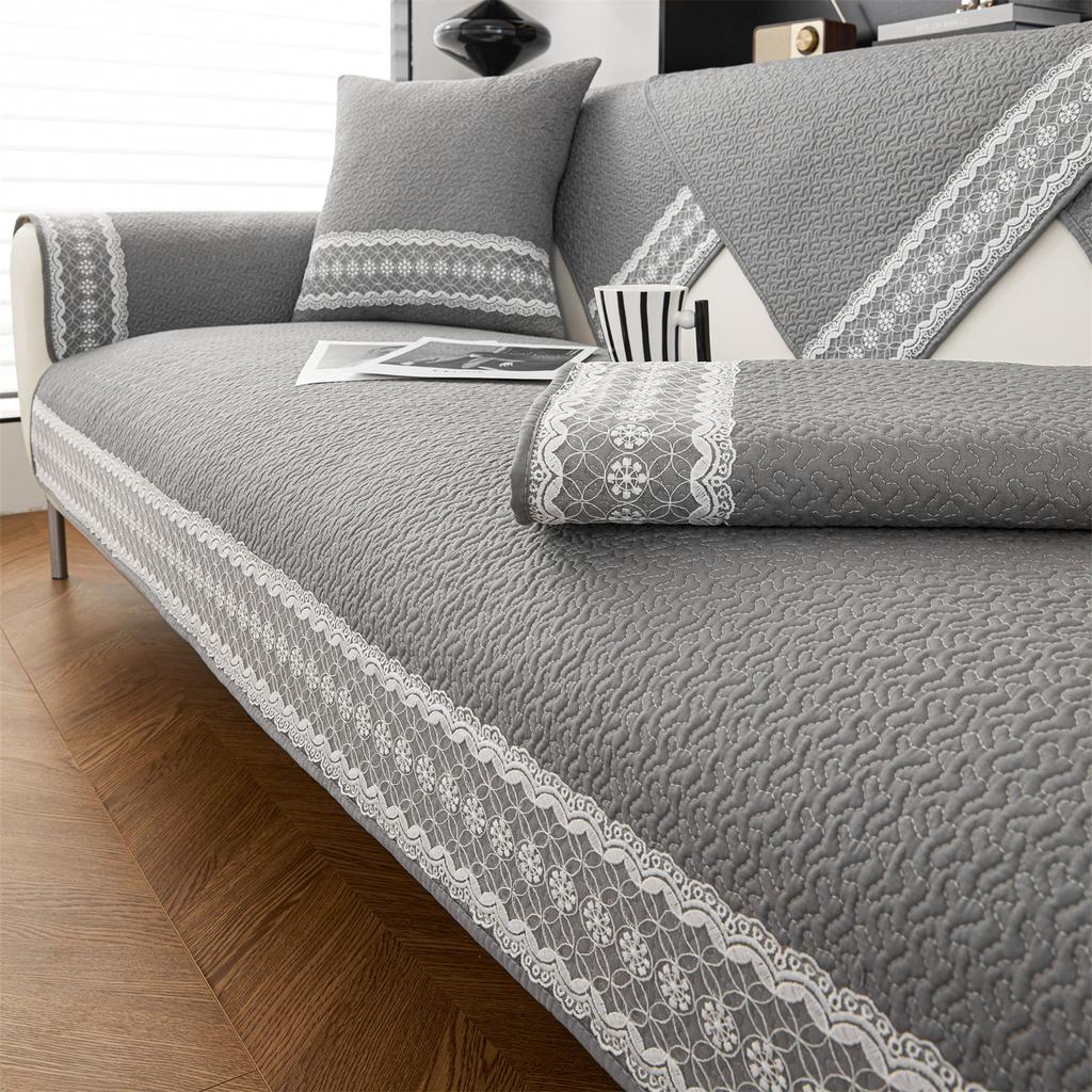 1 peça Capa de Sofá Simples Acolchoada com Decoração de Renda Capa de Almofada de Sofá para Sala de Estar Toalha de Sofá, Capa Antiderrapante para Quatro Estações