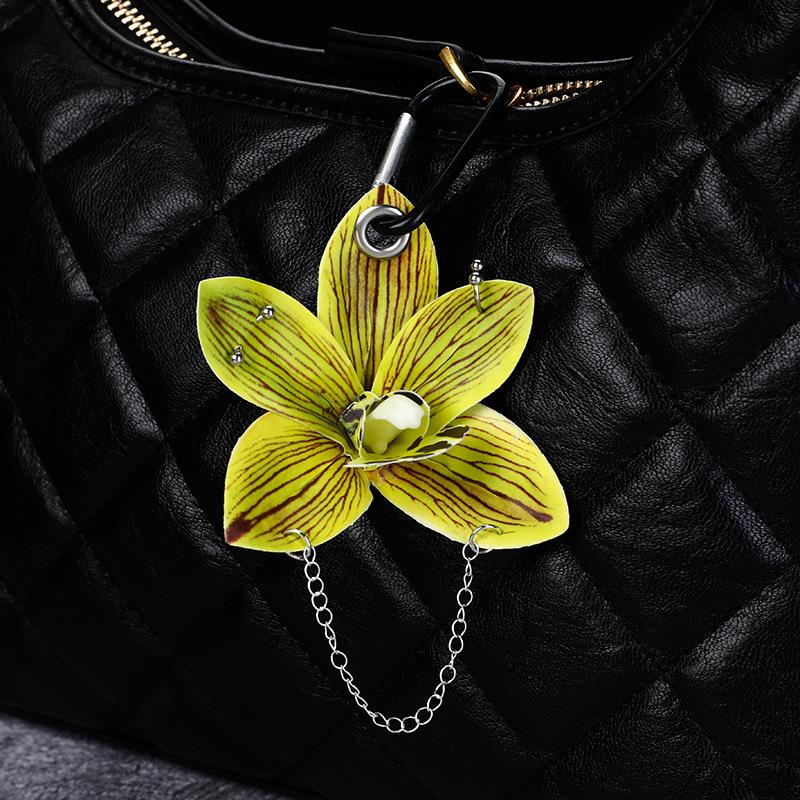

Creative Simulation Orchid Flowers Keychain Pendant Backpack Decoration Accessories Gifts