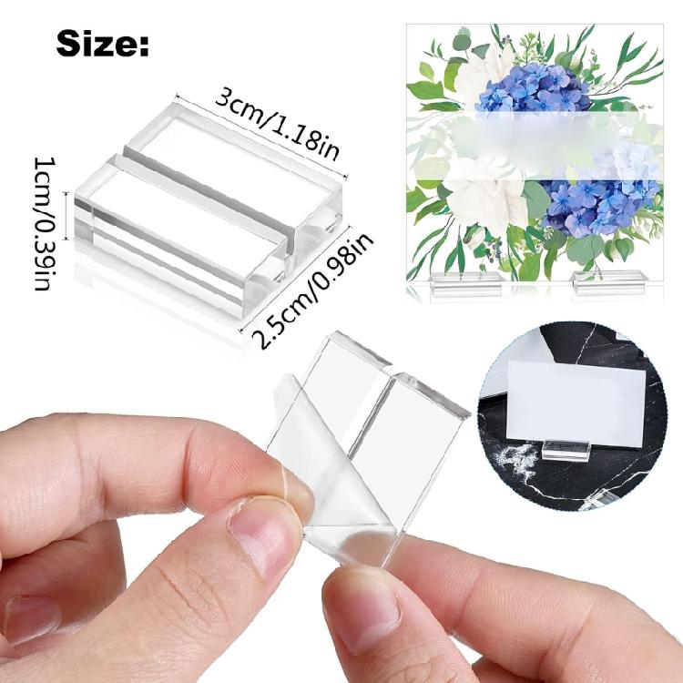 12pcs Table Numbers Sign Holder Stand Acrylic Place Card Holder for Wedding Home