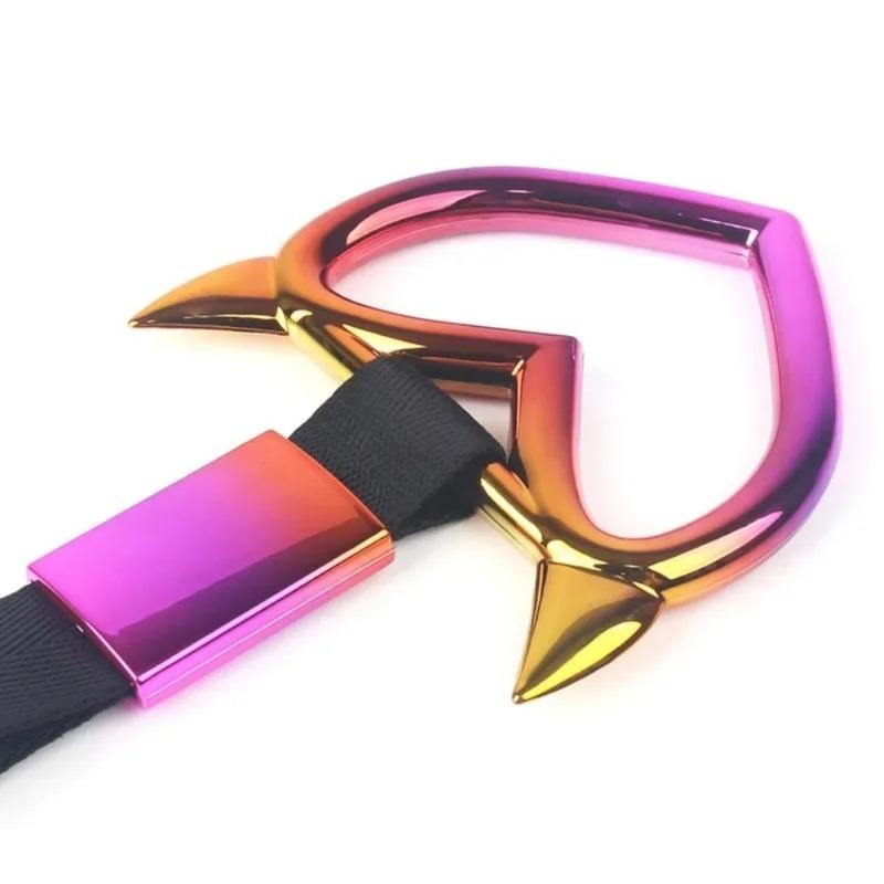 For Car Tow Decoration Belt Train Bus Handle Hand Strap Drift Charm Strap Drift Front Tow Hook Car Styli Tow Rope Heart Ring