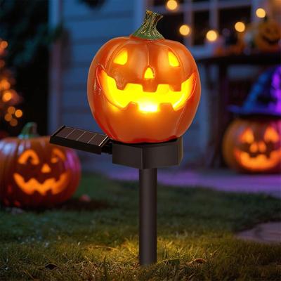 Solar Stake Lights Outdoor Pumpkin Design Garden Lights Halloween Ground-Stick Pumpkin Lanterns For Outdoor Lawn Parking