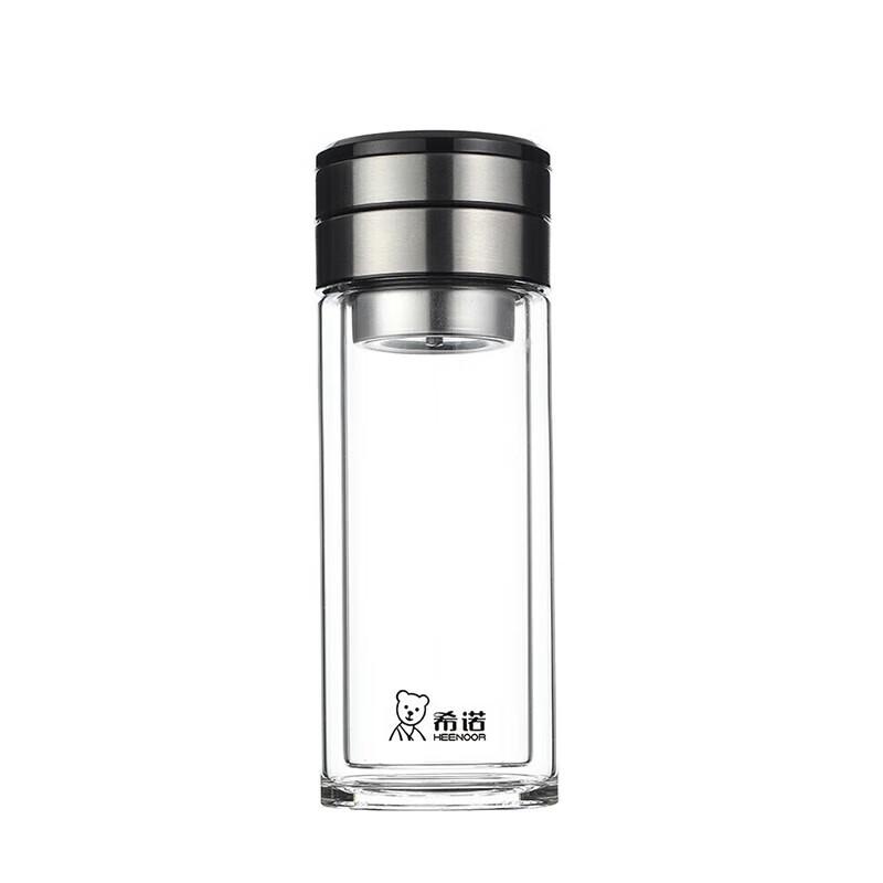 Xinuo Men's Portable Double-Layer Tea Infuser Glass Bottle