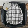 2024 Men's Plaid Shirt: Casual Spring/Autumn Jacket, Long-Sleeved Trendy Student Style