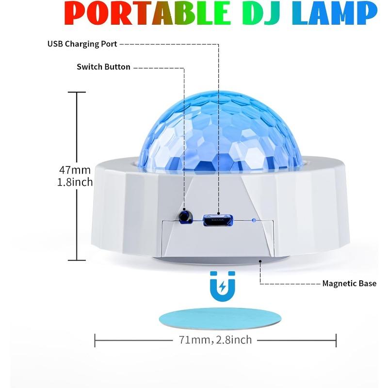 Xiaomi Car Disco Ball Rechargeable Battery Mini Disco Ball for Car Music Sound Activated Multicolor Car Disco Lights Inside Your Car