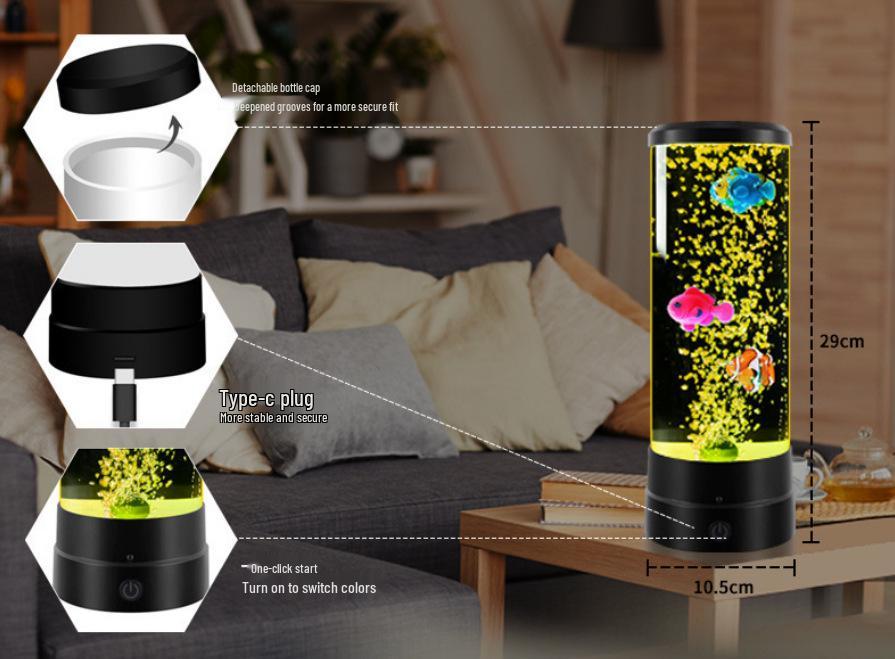 Creative Medium Jellyfish LED Light - Color-Changing USB Night Lamp