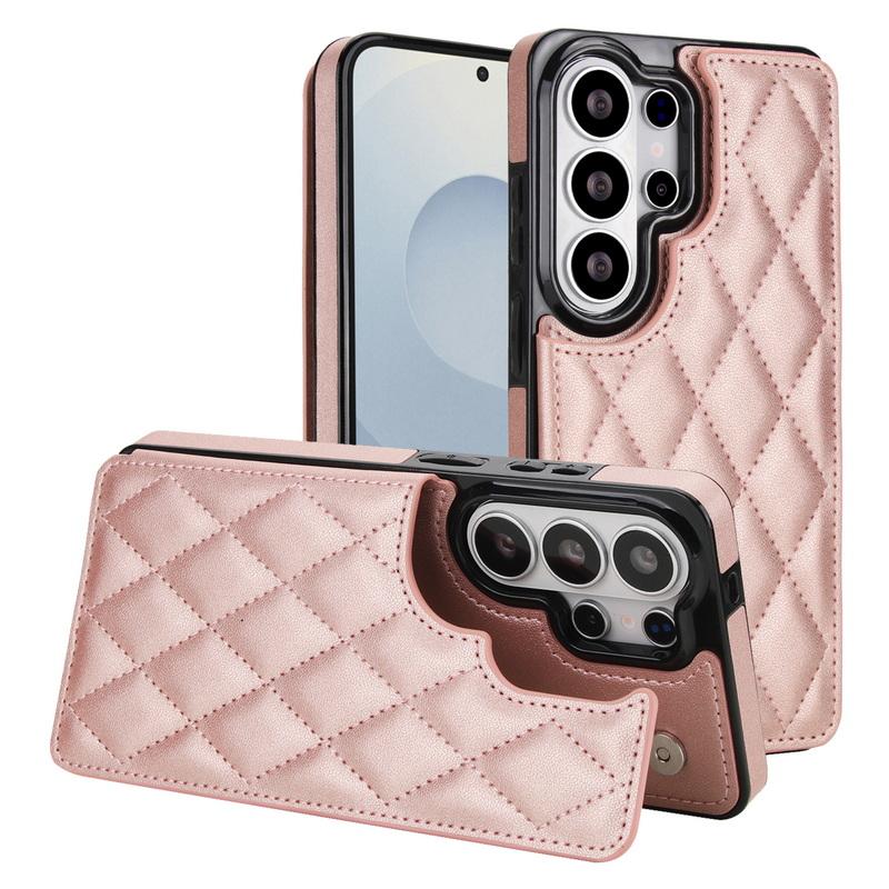 S26 Ultra Case Luxury Mesh Leather Card Slots Phone Holder Cover Case For Samsung Galaxy S25 FE S24 S23 S22 Plus S21 FE A53 A54 A55 A56 A57 5G