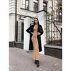 Damen Turtleneck Bodycon Kleid für Herbst und Winter, Französischer Stil Strick-Midikleid mit langen Ärmeln, Elegante schmal geschnittene Strickware für den Abend