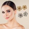 Elegant Retro Metal Flower Studs Earrings Hypoallergenically Alloy Lightweight Comfort Jewelry Accessories Gift