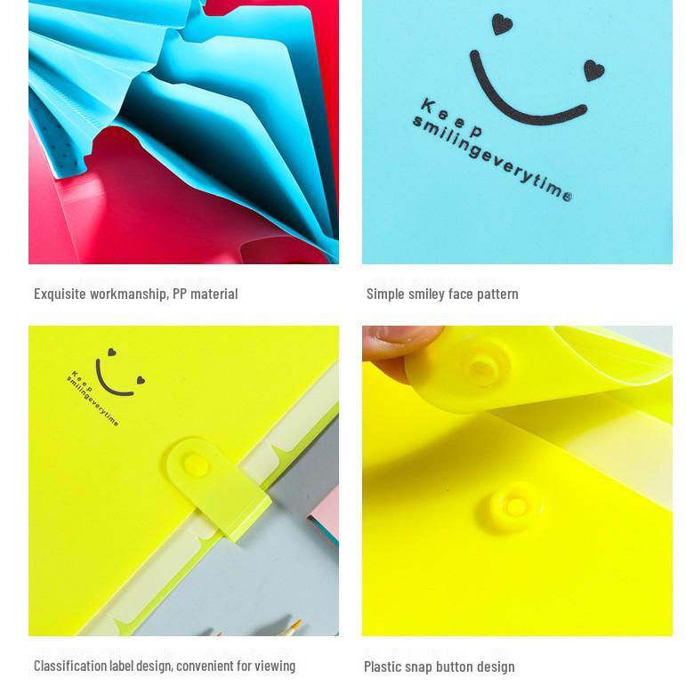 Multi-Layer Plastic Accordion File Folder with Labels for Students, Large Capacity for Test Paper Storage