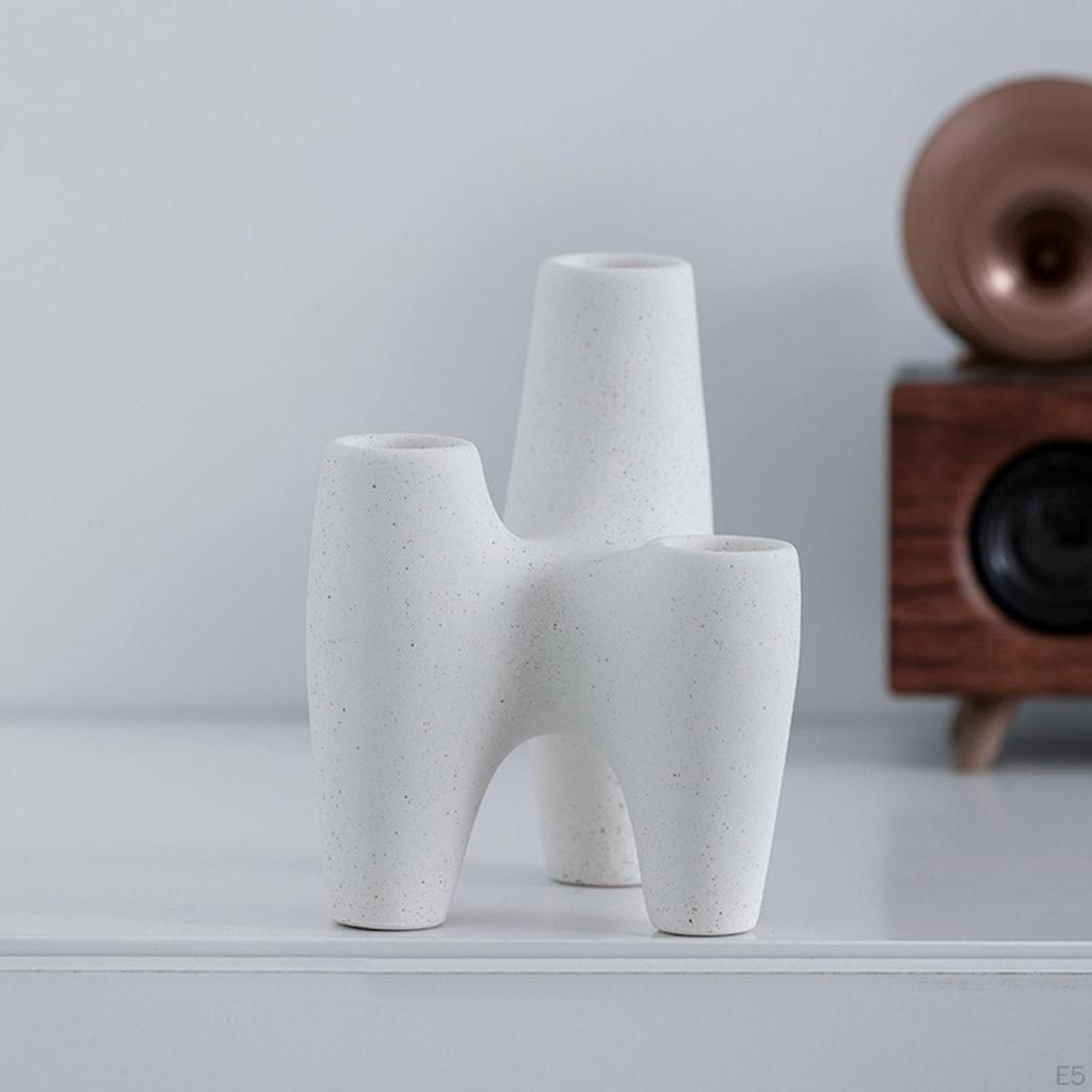 Minimalism White Color Ceramic Vase Table Centerpiece Art Flower for Dining Room Wedding Decor