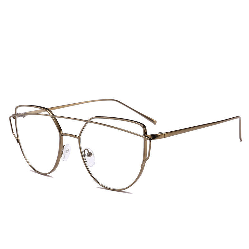 

Плоские очки, очки в оправе «кошачий глаз» с синим светом, та же металлическая оправа для очков. коричневый