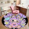 Labubu Print Round Rug, Washable Floor Carpet, For Entryway Dorm Laundry Room Office Study, Home Decor Birthday Christmas Gift