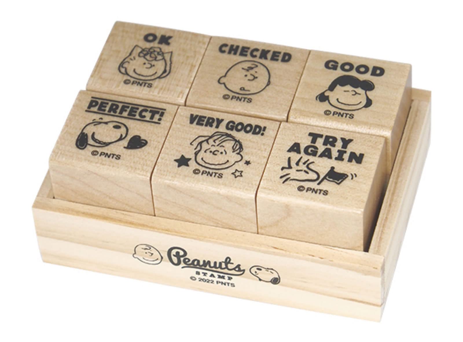 

Набор штампов Kodomo no Kao Snoopy с друзьями Peanuts и 6 английскими оценками, 6 штук (Код продукта 2280-002)