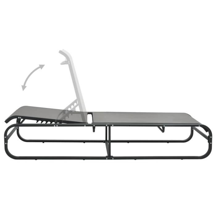 VidaXL Chaise longue Aluminium et textilène